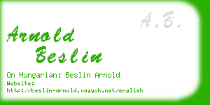 arnold beslin business card